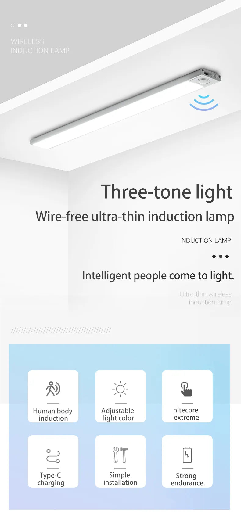 Night Light Led Lamp Under Cabinet Lights Motion Sensor