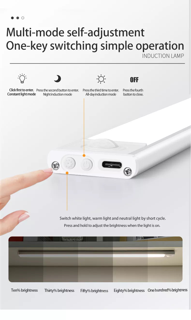 Night Light Led Lamp Under Cabinet Lights Motion Sensor