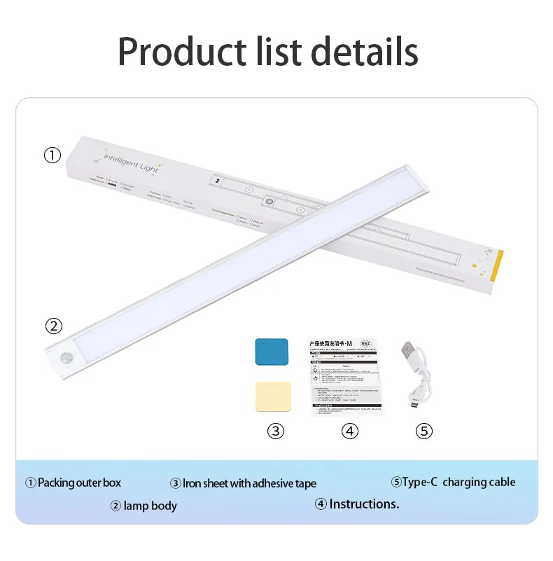 Night Light Led Lamp Under Cabinet Lights Motion Sensor